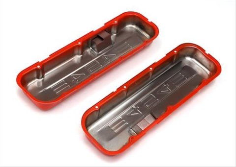 Trans-Dapt Performance Products Valve Covers 9959 CHEVY 454 LOGO SHORT ORANGE POWDER COATED VALVE COVERS
