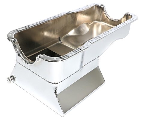 Trans-Dapt Performance Products Oil Pans 7416 SB FORD OIL PAN 1965-1987 260-289-302 7QT FRONT SUMP CHROME