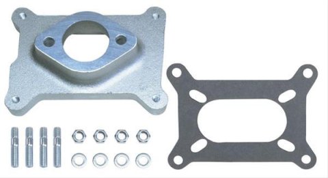 Trans-Dapt Performance Carburetor Adapters 2044 Adapter, Open Center, Holley 2-Barrel Carburetor, Small 1-Barrel Manifold, 1.75 in. Thick, Kit