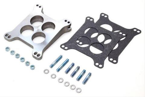 Trans-Dapt Performance Carburetor Wedge Plates 2028 Spacer, Aluminum, Natural, 8 Degree Wedge, 1.250 in. Thick, Holley/AFB, 4BBL 4-Hole, Each