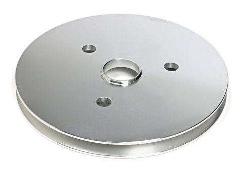 Trans-Dapt Performance Aluminum Crankshaft Pulleys 9480 Pulley, V-Belt, 1-Groove, 6.6 in., Aluminum, Natural, Chevy, Small Block, Short Pump, Each