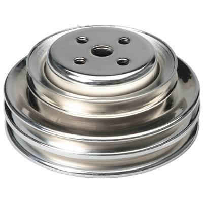 Trans-Dapt Performance Chrome Water Pump Pulleys 8302 Pulley, V-Belt, 3-Groove, Steel, Chrome, Ford, 289, Each