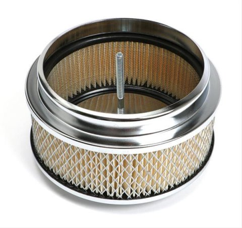 Trans-Dapt Performance Chrome Air Cleaners 2292 Filter Assembly, 6 3/8 in. Diameter, Round, Raised Base, Steel, Chrome, 2.875 in. Overall Height, Each
