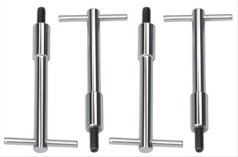 Trans-Dapt Performance Chrome Valve Cover Bolts 9120 Fasteners T-Bar wing nuts 4 1/4" tall, chrome