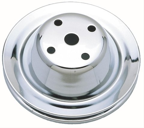 Trans-Dapt Performance Chrome Water Pump Pulleys 9604 Pulley, V-Belt, 1-Groove, Steel, Chrome, Chevy, Small Block, Long Pump, Each