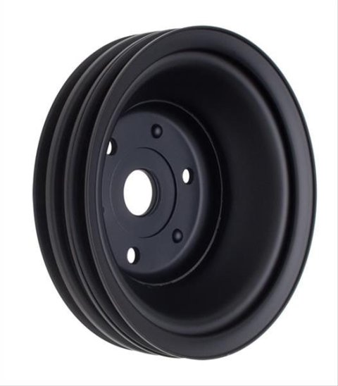 Trans-Dapt Performance Steel Crankshaft Pulleys 8608 Pulley, V-Belt, 3-Groove, Steel, Black, Chevy, Small Block, Long Pump, Each