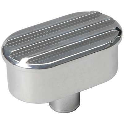 Trans-Dapt Performance Aluminum Valve Cover Breathers 6611 Oil Breather Cap; Breather Cap; Push-In; Finned Aluminum; Oval; 1.25 in. w/Washable Foam Element