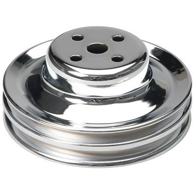 Trans-Dapt Performance Chrome Water Pump Pulleys 8301 Pulley, V-Belt, 2-Groove, Steel, Chrome, Ford, 289, Each