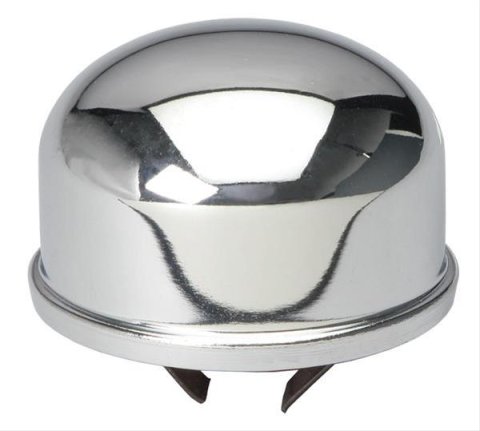 Trans-Dapt Performance Chrome Valve Cover Breathers 4802 Breather, Push-In, Round, Steel, Chrome, Plain, Each
