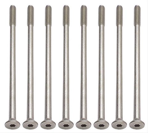 Trans-Dapt Performance Chrome Valve Cover Bolts 6972 Bolts, Steel, Chrome, 1/4 in.-20 RH, 5.0 in. Length, Chevy, Small Block/4.3L, Set of 8