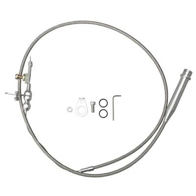 Trans-Dapt Performance Carburetor Kickdown Cables 8985 TV/Kickdown Cable; Kick Down Cable; 24 in.; Braided Stainless; Fits SB Chevys w/Carburetor And 700R4 Auto Tran