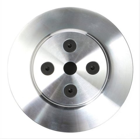 Trans-Dapt Performance Powdercoated Pulleys 8735 Water Pump Pulley, Billet Aluminum, 2-Groove, 6.250 in. Diameter, Machined, Chevy, Big Block, Long Pump, Each