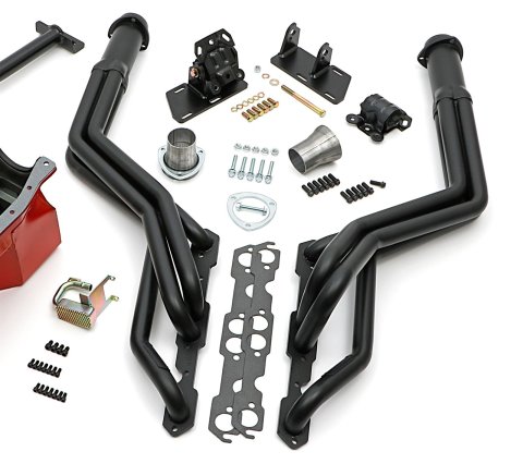 Trans-Dapt Performance Swap-In-A-Box Complete Engine Swap Kits 99096 Kit, Black MAXX Headers, Motor Mounts, Oil Pan, Pickup, Gaskets, Hardware, Chevy, 1986-00 Small Block Chevy, TH350, 700R4, Kit