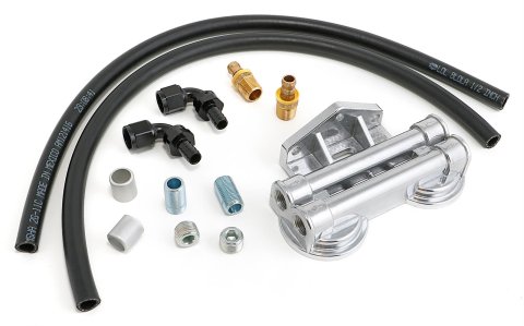 Trans-Dapt Performance Products Oil Filter Relocation Kits 1016 Kit, LS & GEN3 DUAL OIL FILTER RELOCATION KIT