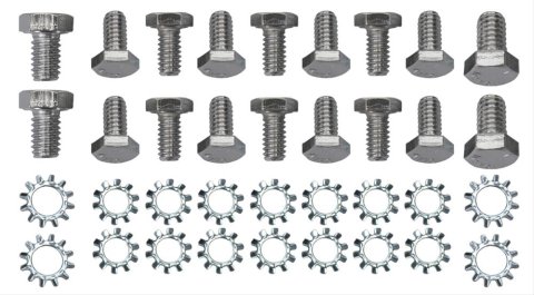 Trans-Dapt Performance Oil Pan Stud Kits 9271 Bolts Chrome SB Chevy, 90 degree V6, and Olds