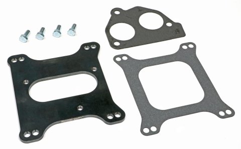 Trans-Dapt Performance Throttle Body to Carbureted Manifold Adapters 2210 TBI Adapter, 3-Bolt TBI Square Bore Manifold, Steel, .250 in. Thick, Gaskets, Hardware, Kit