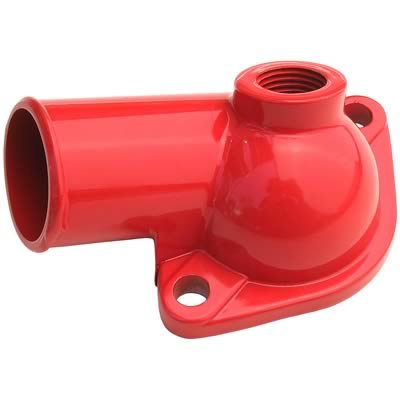 Trans-Dapt Performance Powdercoated O-Ring Water Necks 9930 Neck, Zinc Alloy, Orange Powdercoated, O-Ring, Chevy, Big/Small Block, Each