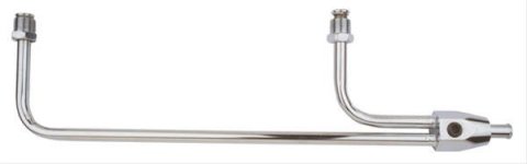 Trans-Dapt Performance Fuel Lines 2197 Line, Chrome, Steel, Holley, 4150, 3/8 in. Hose Barb Inlet, 1/8 in. NPT Gauge Port, Kit
