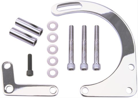Trans-Dapt Performance Steel Alternator Brackets 8990 Bracket, Steel, Chrome, Front Cover Mount, Short Water Pump, Chevy, Small Block, Kit