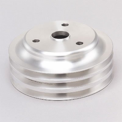 Trans-Dapt Performance Aluminum Crankshaft Pulleys 9486 Pulley, V-Belt, 3-Groove, 6.6 in., Aluminum, Natural, Chevy, Small Block, Long Pump, Each