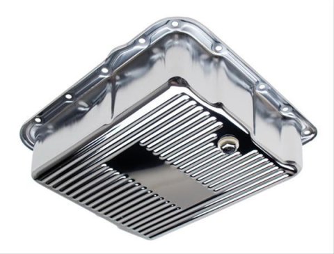 Trans-Dapt Performance Transmission Pans 9741 Pan, Steel, Finned, Chrome, 700R4/4L60E, 2-Quart Additional Capacity, 3.500 in. Deep, Each