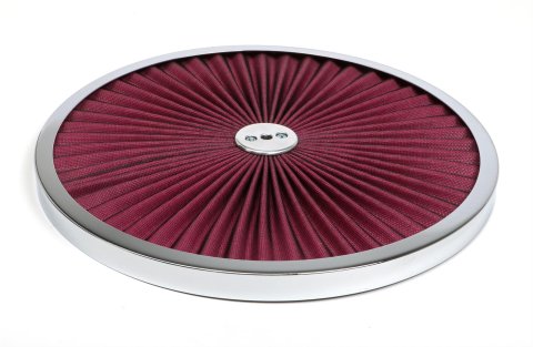 Trans-Dapt Performance Chrome Air Cleaner Tops 2231 Top, Filter Element Design, Round, Steel, Chrome, 14 in. Diameter, Each
