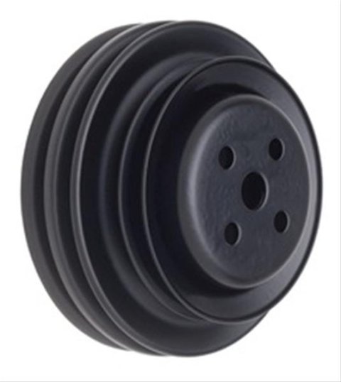 Trans-Dapt Performance Powdercoated Pulleys 8308 Water Pump Pulley, V-belt Style, 3-groove, Steel, Black Powdercoated, 5.875 in. O.D., Ford, 289, Each