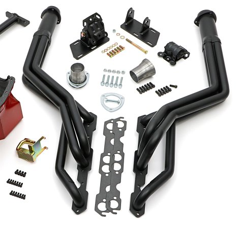 Trans-Dapt Performance Swap-In-A-Box Complete Engine Swap Kits 99093 Kit, Black MAXX Headers, Motor Mounts, Oil Pan, Pickup, Gaskets, Hardware, Chevy, Pre-1979 Small Block, TH350, 700R4, Kit