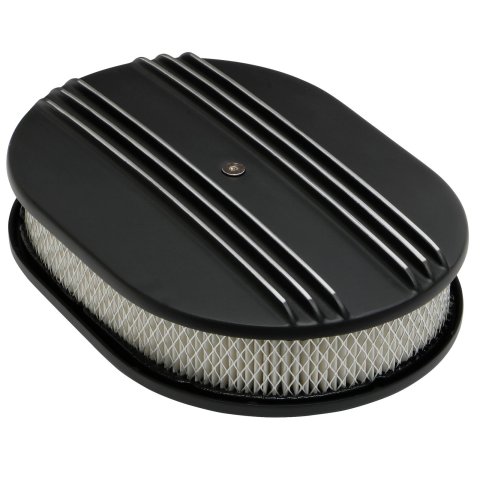 Trans-Dapt Performance Products Air Cleaners 7466 Cleaner, Oval Finned Cleaner Black Aluminum