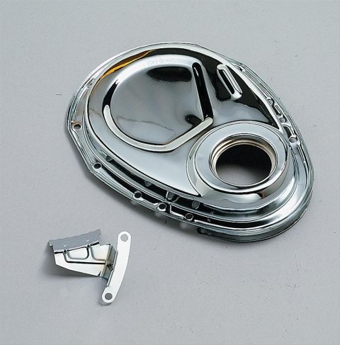 Trans-Dapt Performance Timing Covers 4934 Cover, 1-Piece, Steel, Chrome Plated, Chevy, Small Block, Kit
