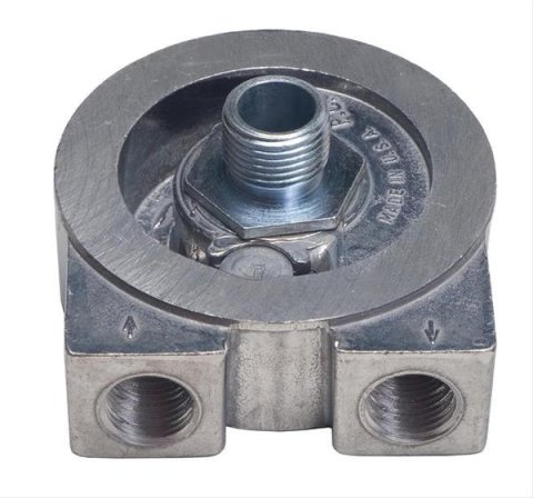 Trans-Dapt Performance Oil Cooler Sandwich Adapters 1313 Adapter, Filter, Sandwich, Aluminum, Natural, 3/4-16 in. Thread, 3/8 in. NPT Inlet/Outlet, Each