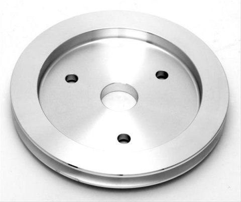 Trans-Dapt Performance Aluminum Crankshaft Pulleys 8876 Pulley, V-Belt, 1-Groove, 6.6 in., Aluminum, Natural, Chevy, Big Block, Short Pump, Each
