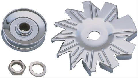 Trans-Dapt Performance Alternator Pulleys 9446 Pulley, V-Belt, 1-Groove, Steel, Chrome, .642 in. Bore, Bolt-On, GM/Ford, Each