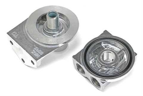 Trans-Dapt Performance Remote Oil Filter Relocation Kits 1613 Kit, 90 Degree, Single Filter, 3/4-16 in. Threads, 3/4-16 in. Engine Threads, Kit