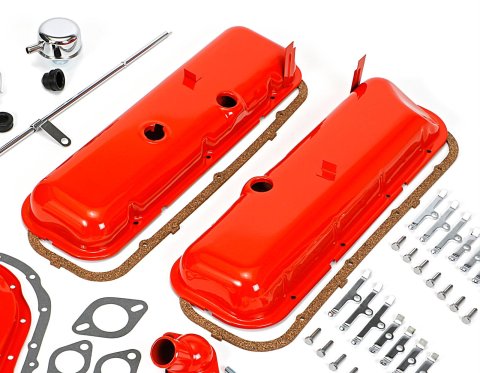 Trans-Dapt Performance PerfectMatch Powdercoated Engine Dress-Up Kits 3056 Kit, PerfectMatch, Steel, Orange Powdercoated, Chevy, Big Block, Kit