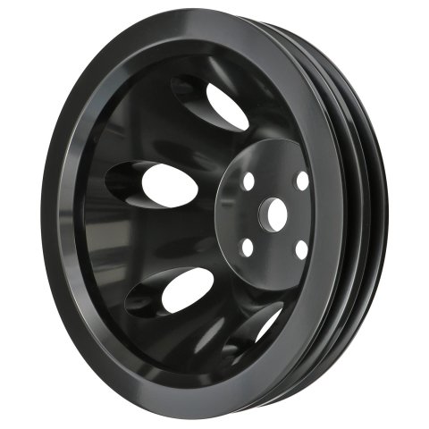 Trans-Dapt Performance Products Water Pump Pulleys 7141 Pulley, SBC Alum Swp Dbl Upper Pulley Black