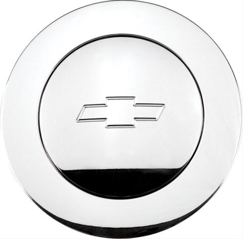 Billet Specialties Horn Buttons 32325 Button, Aluminum, Large Trim, Polished, Chevy Bowtie Emblem, for Specialties, Lecarra, Each