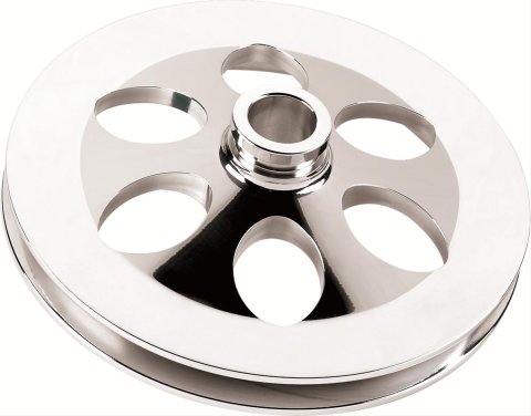 Billet Specialties Power Steering Pulleys 86420 Pulley, V-Belt, 1-Groove, Aluminum, Polished, .750 in. Bore, Chevy, Each