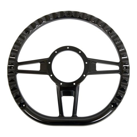 Billet Specialties Half-Wrap Steering Wheels BC29409 Wheel, Half-Wrap, Formula, Aluminum, Black Anodized, 3-Spoke, 14 in. Diameter, 9-Bolt Mount, Each