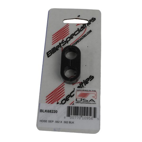 Billet Specialties Hose Separators BLK68220 Separator, Aluminum, Black, Two .563 in. Holes, Each