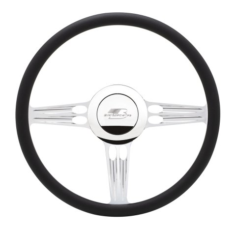 Billet Specialties Half-Wrap Steering Wheels 34120 Wheel, HOLLOWPOINT, Half-Wrap, 15.5 in. Diameter, 2 in. Dish, Polished Aluminum, 9 Bolt, Each