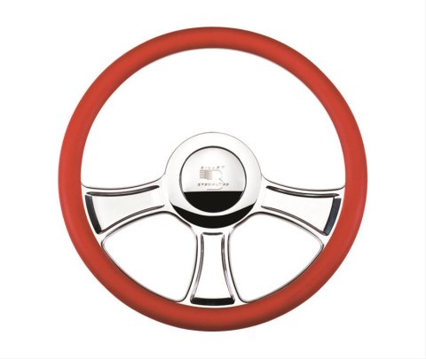 Billet Specialties Half-Wrap Steering Wheels 30765 Wheel, Half-Wrap, Chicayne, Aluminum, Polished, 3-Spoke, 14 in. Diameter, 9-Bolt Mount, Each