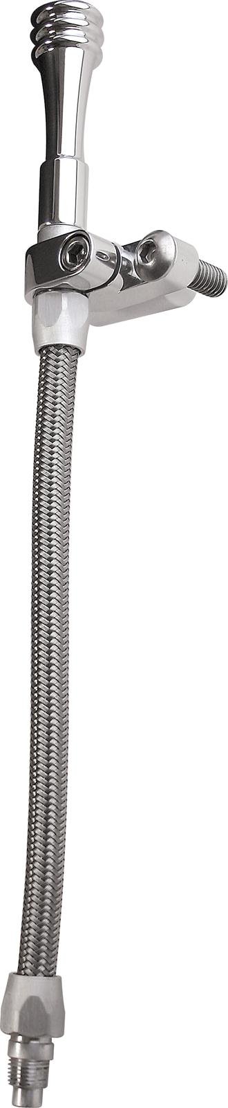 Billet Specialties Oil Dipsticks 40150 Dipstick, Aluminum, Polished, Braided Stainless Steel Tube, Ford, 289, 302, Tru-Trac Timing Cover, Each