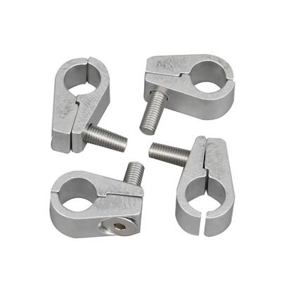 Billet Specialties Line Clamps 65510 Hose Mounting Clamps, Aluminum, Natural, One .500 in. Diameter Hole, Set of 4