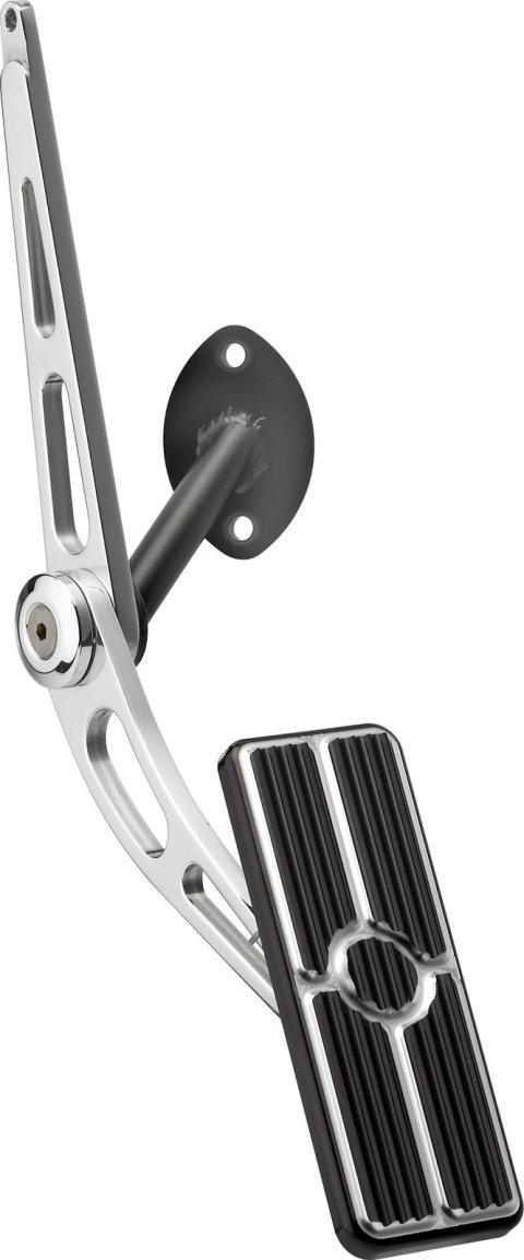 Billet Specialties Gas Pedal Assemblies 199155 Throttle Pedal, Firewall Mount, Rectangle, Aluminum, Black Bracket, Black Pedal, Each