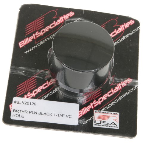 Billet Specialties Valve Cover Breathers BLK20120 Breather, Round, Push-in, Aluminum, Black Powdercoated, Each