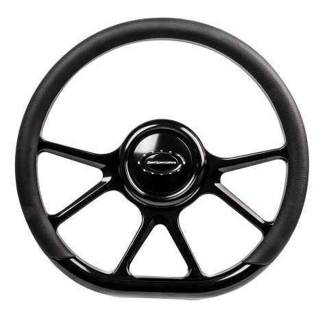 Billet Specialties Half-Wrap Steering Wheels BLK29475 Wheel, PRISM , Half-Wrap, 14 in. Diameter, D-Shape, 2 in. Dish, Black Anodized, Aluminum, 9 Bolt, Each