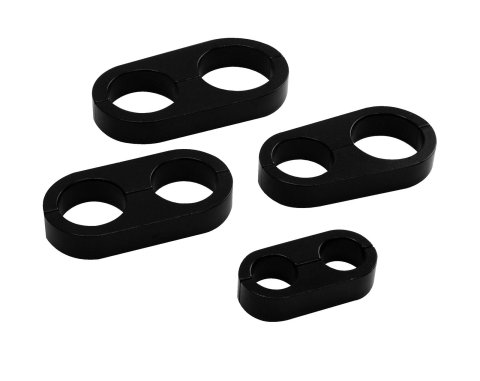 Billet Specialties Hose Separators BLK68320 Separator, Aluminum, Black, Two .625 in. Holes, Each