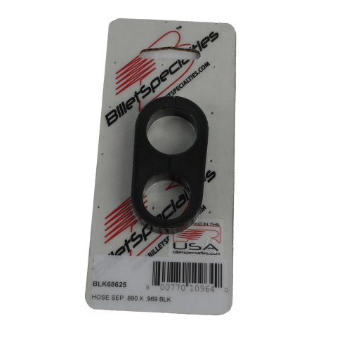 Billet Specialties Hose Separators BLK68625 Separator, Aluminum, Black, One .890 in. Hole/One .969 in. Hole, Each