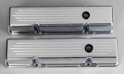 Billet Specialties Diecast Aluminum Valve Covers 95220 Covers, Tall, Aluminum, Polished, Ball-Milled, Chevy, Small Block, Pair